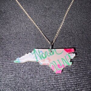 State of North Carolina Lucite Charm Necklace